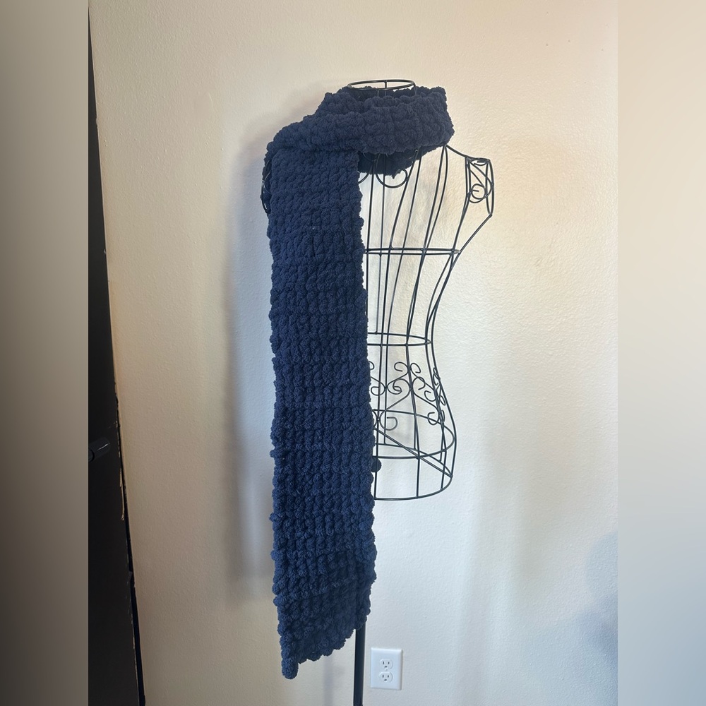 Navy Blue Hand Knit scarf